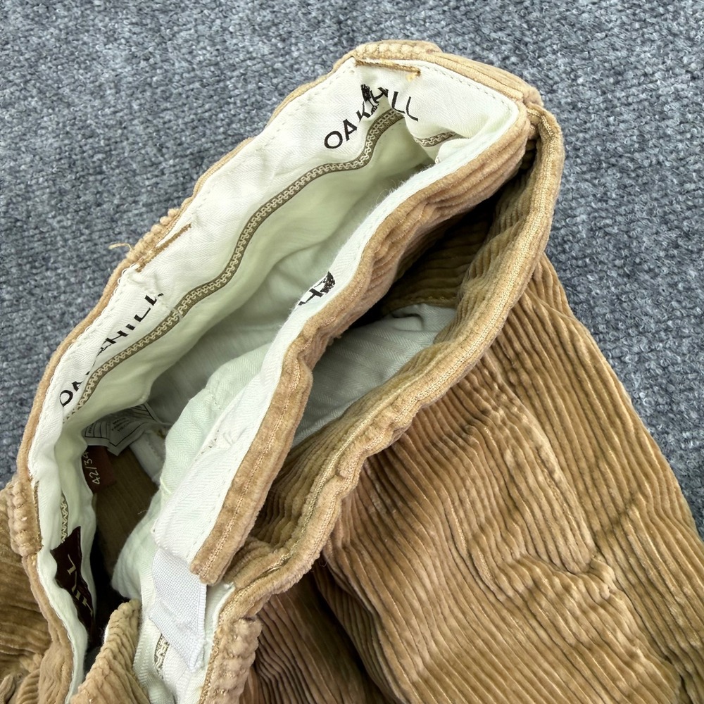 Oak Hill Pants Mens 42x34 (Fits 41x31)‎ Beige Corduroy Pleated Expandable Waist - Picture 5 of 12